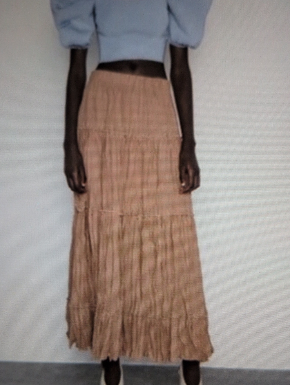 Zara Cotton Tiered Maxi Skirt